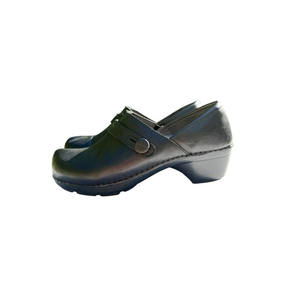 Dansko Solstice Black Leather Clogs Women’s 39 US 8.5 Slip On Comfort Shoes - Picture 3 of 10